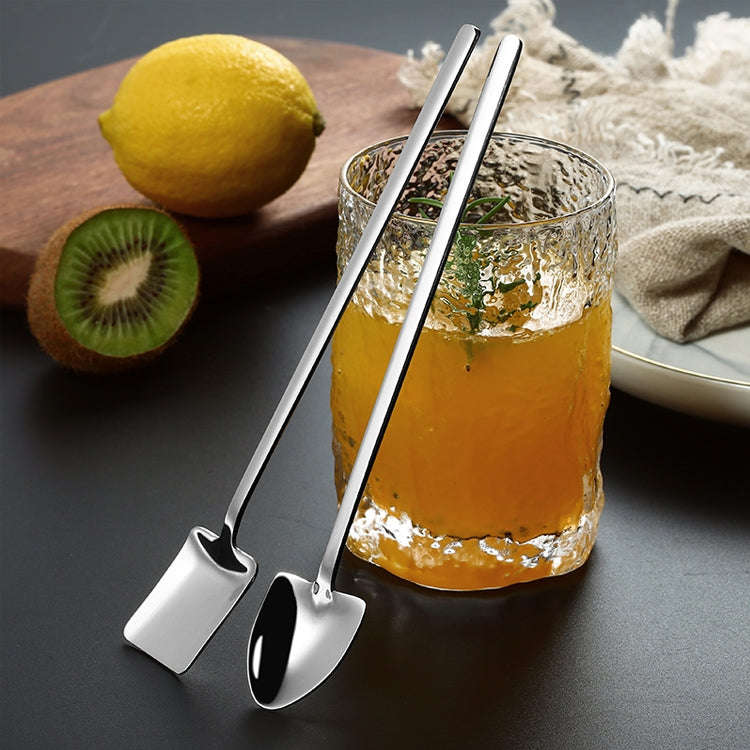 2 PCS Stainless Steel Spoon Creative Coffee Spoon Bar Ice Spoon Gold Plated Long Stirring Spoon, ...