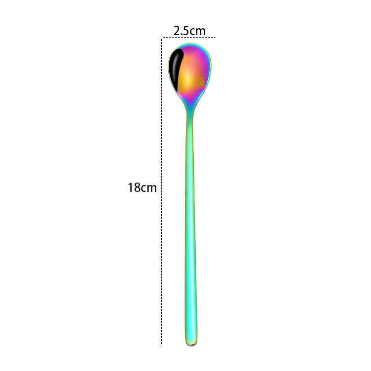 2 PCS Stainless Steel Spoon Creative Coffee Spoon Bar Ice Spoon Gold Plated Long Stirring Spoon, ...
