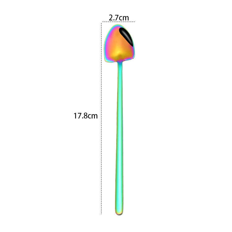 2 PCS Stainless Steel Spoon Creative Coffee Spoon Bar Ice Spoon Gold Plated Long Stirring Spoon, ...