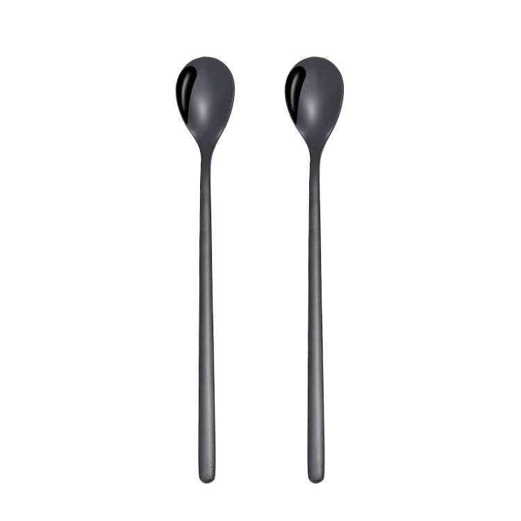 2 PCS Stainless Steel Spoon Creative Coffee Spoon Bar Ice Spoon Gold Plated Long Stirring Spoon, ...