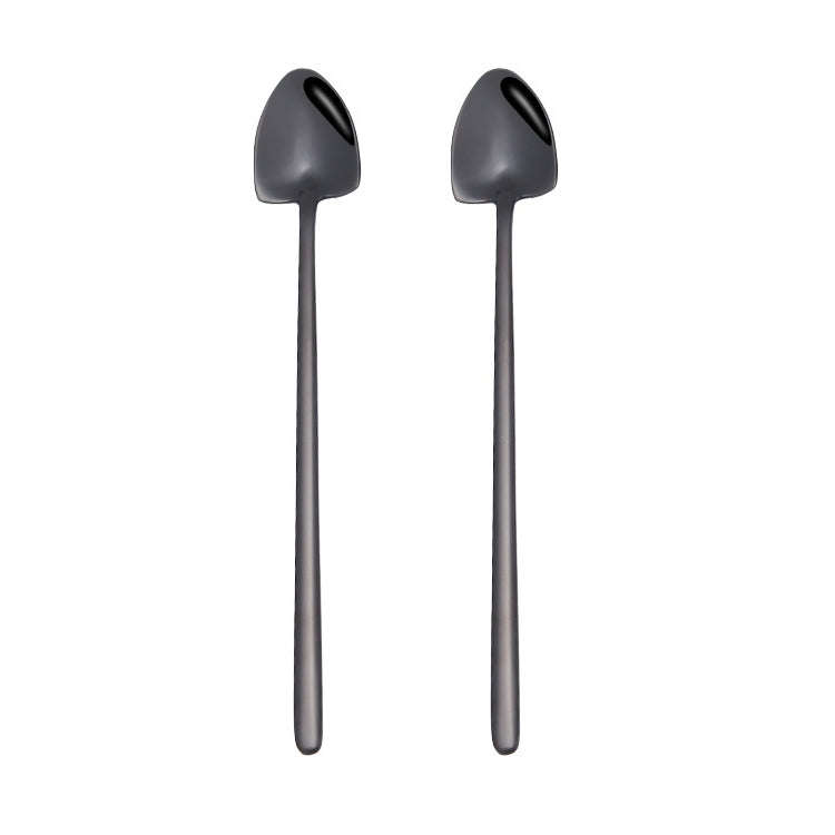 2 PCS Stainless Steel Spoon Creative Coffee Spoon Bar Ice Spoon Gold Plated Long Stirring Spoon, ...