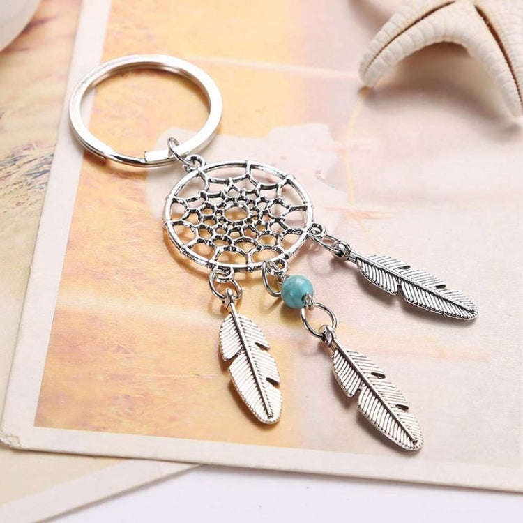 2 PCS Fashion Simple Dream Catcher Series Beads Keychain(Pink)