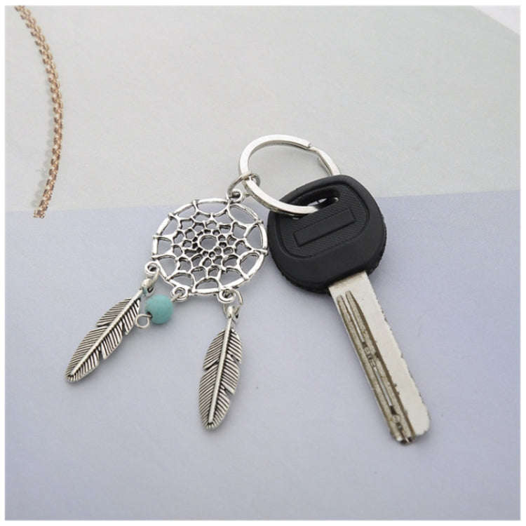 2 PCS Fashion Simple Dream Catcher Series Beads Keychain(Pink)