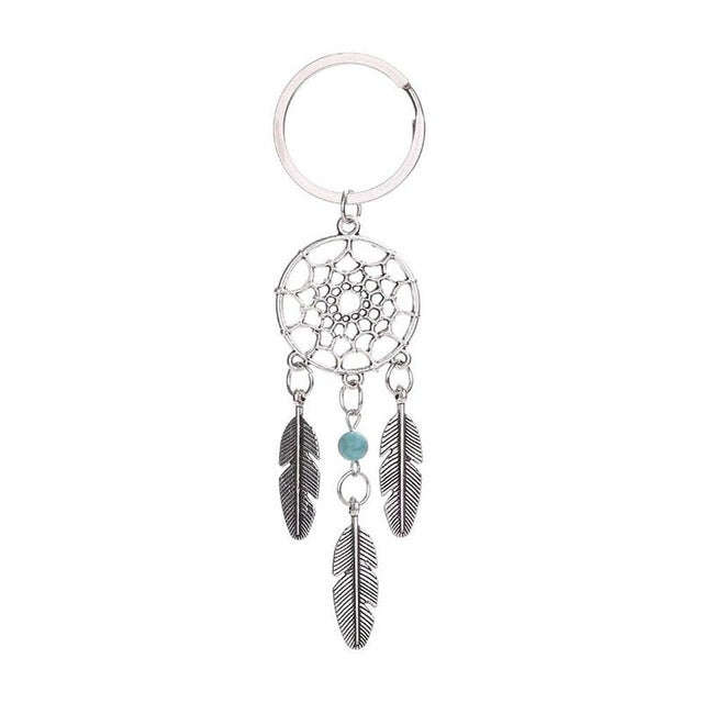 2 PCS Fashion Simple Dream Catcher Series Beads Keychain(Green)