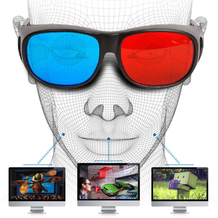 Red Blue 3D Glasses Anaglyph Framed 3D Vision Glasses for Game Stereo Movie Dimensional Glasses P...