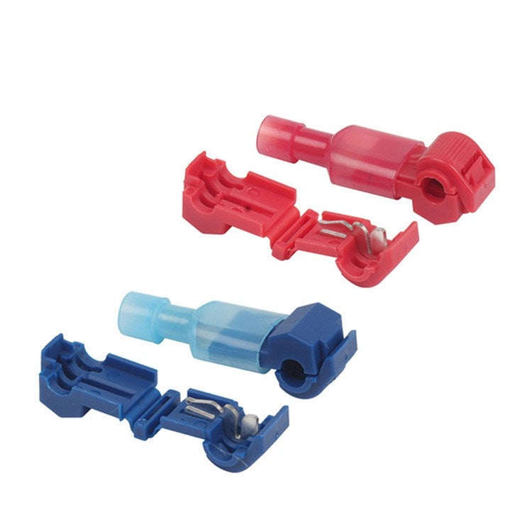 10 PCS T-type Quick-break Wire-free Fast Wire Terminal Clam(Blue)