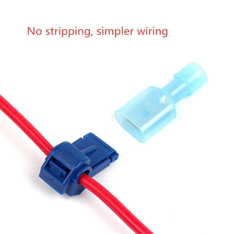 10 PCS T-type Quick-break Wire-free Fast Wire Terminal Clam(Blue)