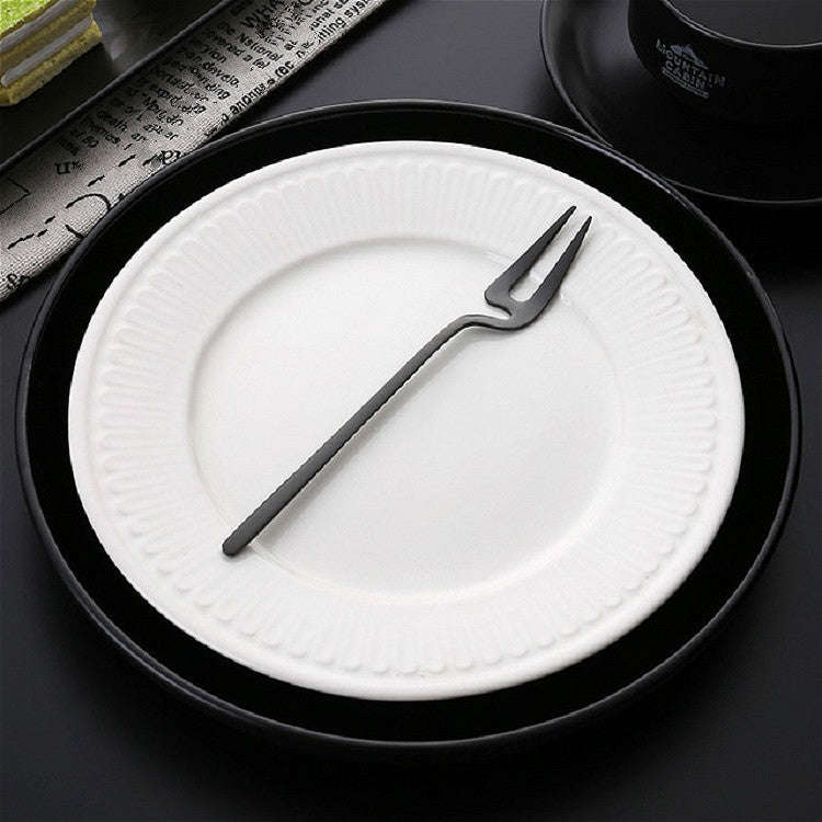 Stainless Steel V-shaped Wall Hanging Design Simple Coffee Spoon Fork Creative Long Handle Stirri...