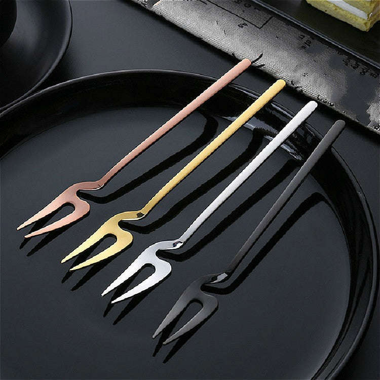 Stainless Steel V-shaped Wall Hanging Design Simple Coffee Spoon Fork Creative Long Handle Stirri...