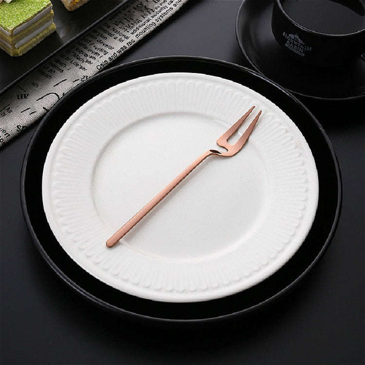 Stainless Steel V-shaped Wall Hanging Design Simple Coffee Spoon Fork Creative Long Handle Stirri...