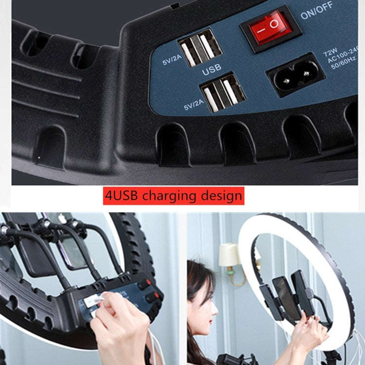 HQ-21N 21 inch 52.5cm LED Ring Vlogging Photography Video Lights Kits with Remote Control & Phone...