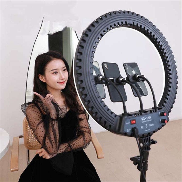 HQ-18N 18 inch 45cm LED Ring Vlogging Photography Video Lights Kits with Remote Control & Phone C...
