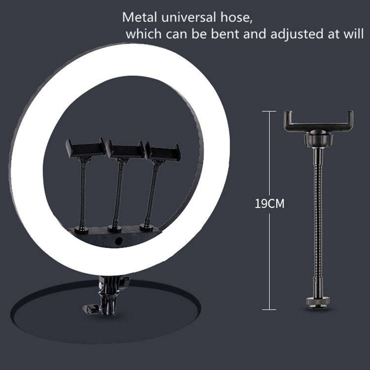 HQ-18N 18 inch 45cm LED Ring Vlogging Photography Video Lights Kits with Remote Control & Phone C...