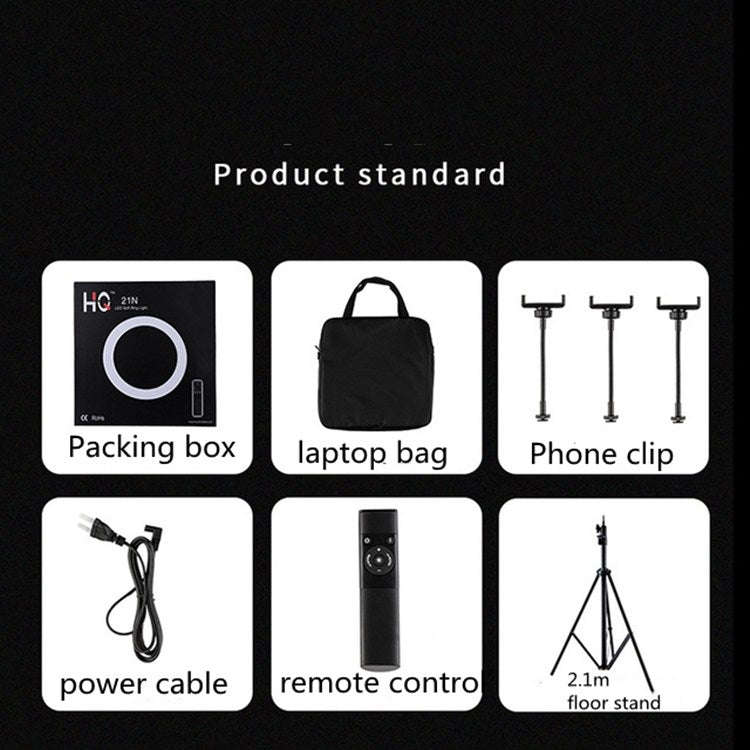 HQ-18N 18 inch 45cm LED Ring Vlogging Photography Video Lights Kits with Remote Control & Phone C...