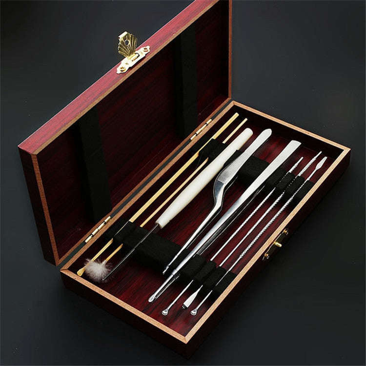 8-in-1 Wooden Box Ear Picking Tool Set