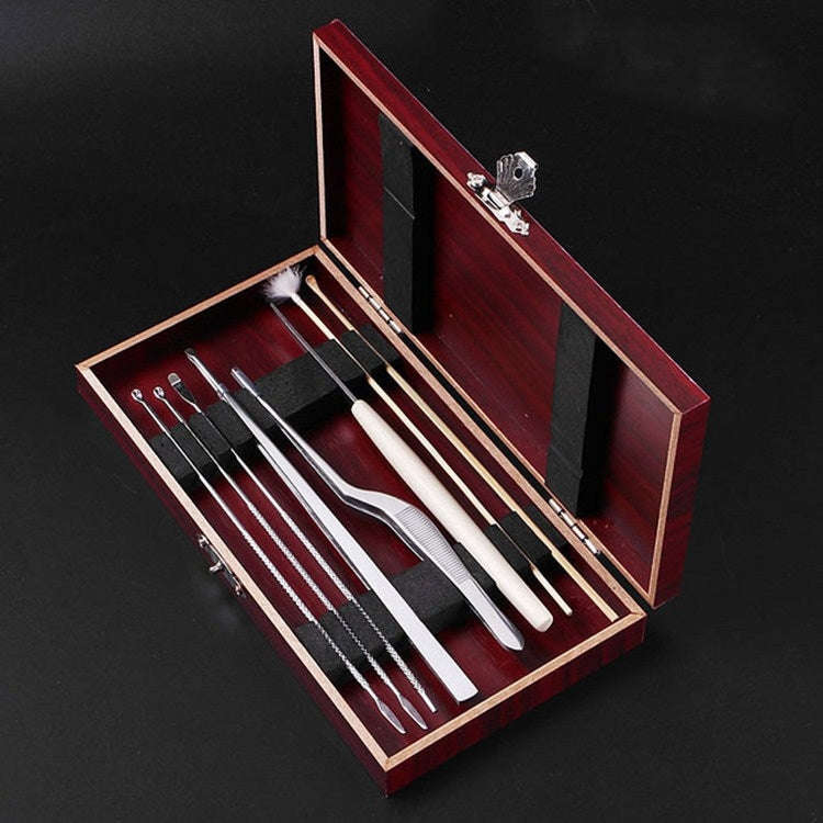 8-in-1 Wooden Box Ear Picking Tool Set