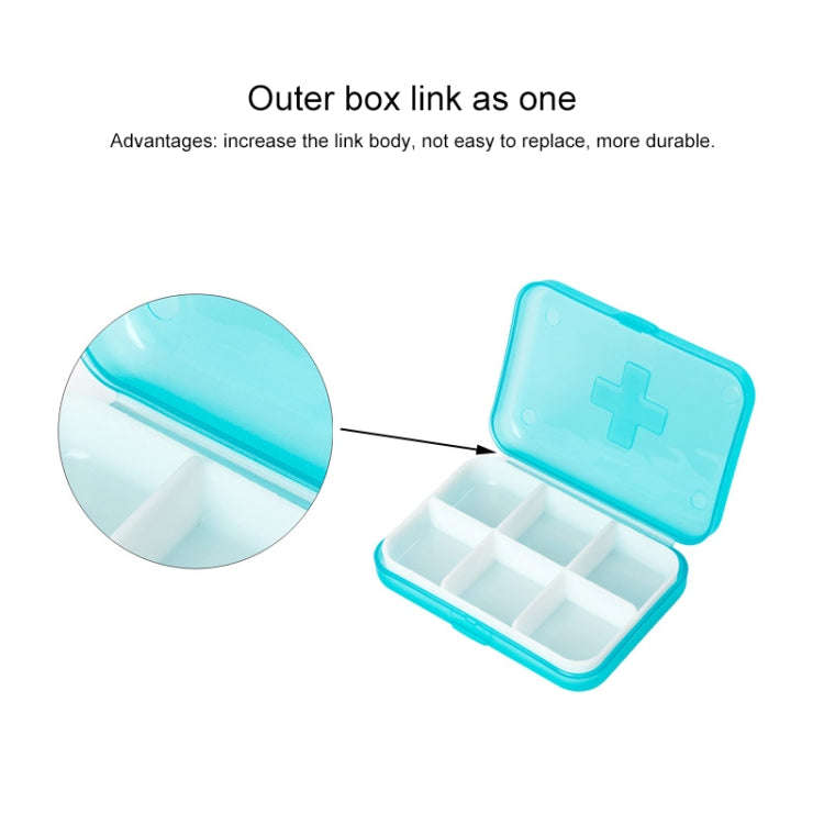 2 PCS Mini 6 Slots Portable Vitamin Organizer Pill Box(Red)