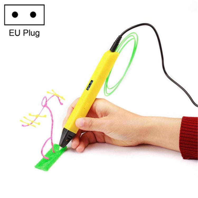 RP800A Childrens Educational Toys 3D Printing Pen, Plug Type:EU Plug(Yellow)