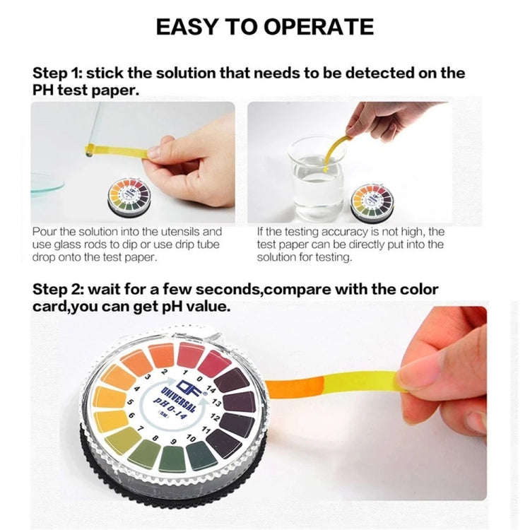 5Meters 0-14 PH Test Paper Alkaline Acid Indicator Paper For Water Urine Saliva Litmus Testing Me...