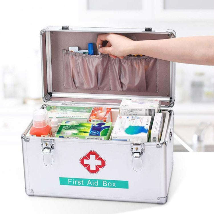 Emergency Aluminum Medicine Cabinet for Household Aluminum Alloy Medicine Box Enterprise, Size:12...