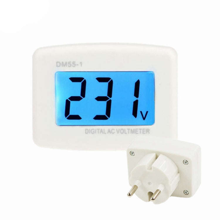Digital Voltmeter LCD Display LCD Voltmeter Plug-type Electric Meter(EU Plug 220V)