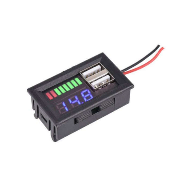 DL-USB-02 Car 12V Battery Voltage Power Display Meter Head Integrated Dual USB Output 5V2A Voltag...