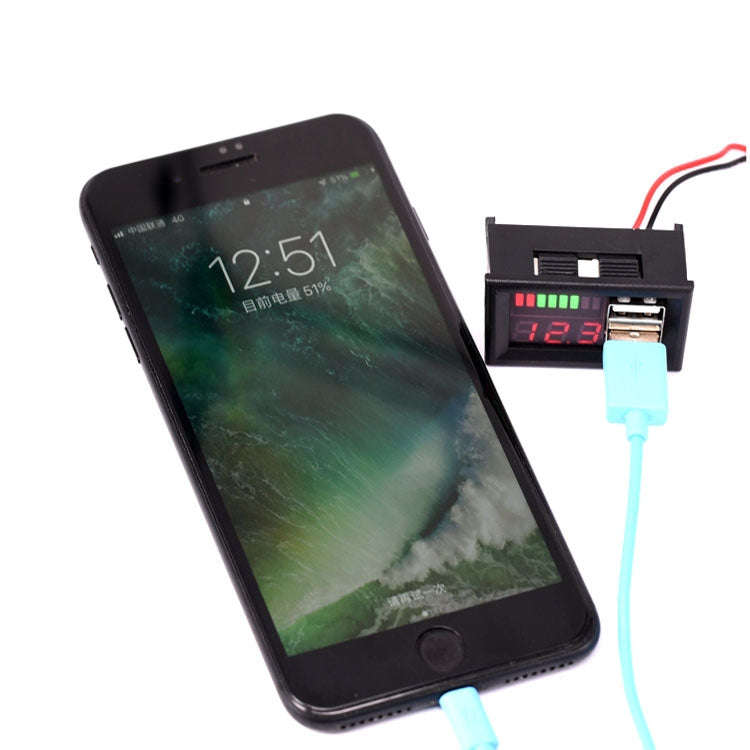 DL-USB-02 Car 12V Battery Voltage Power Display Meter Head Integrated Dual USB Output 5V2A Voltag...