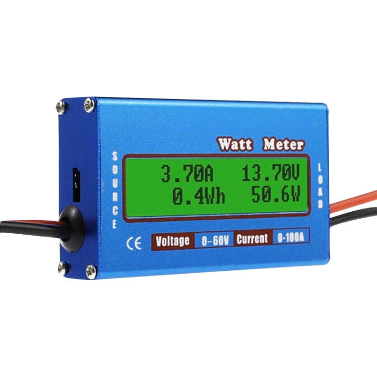Airplane Model 0-100A 0-60V Continuous Current 50A High Precision Wattmeter