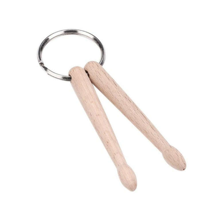 3 PCS Mini Drumsticks Keychain Beech Drum Sticks Percussion Music Gift(Double)