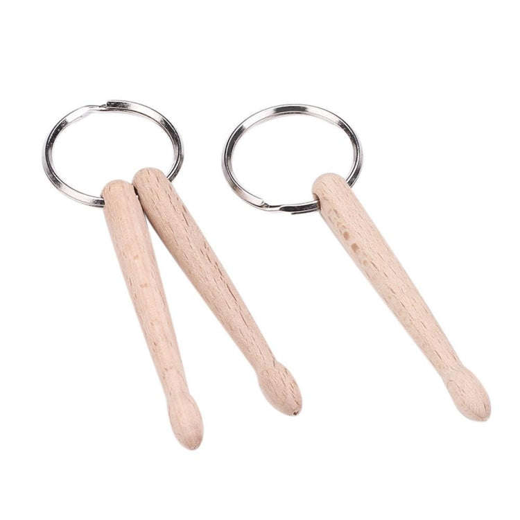3 PCS Mini Drumsticks Keychain Beech Drum Sticks Percussion Music Gift(Double)