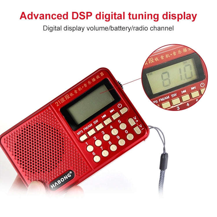3 PCS HABONG KK-170 Portable 21 Bands FM/AM/SW Radio Rechargeable Radio Receiver Speaker,  Suppor...