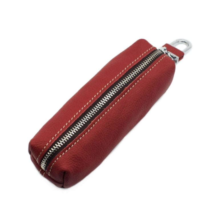 Car Keys Holder Genuine Leather Coin Purse for Men Key Wallets(Red)