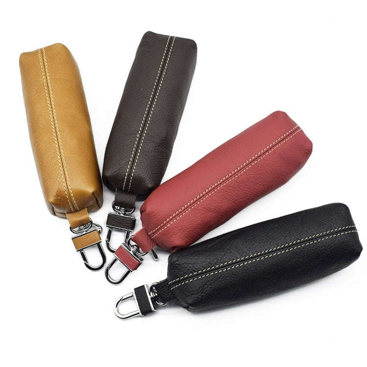 Car Keys Holder Genuine Leather Coin Purse for Men Key Wallets(Red)