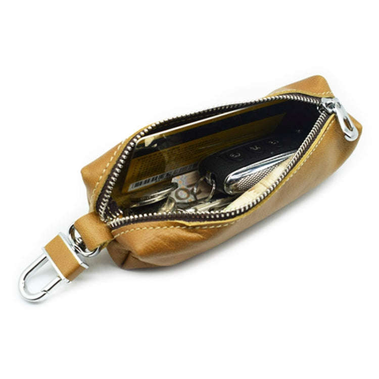 Car Keys Holder Genuine Leather Coin Purse for Men Key Wallets(Red)