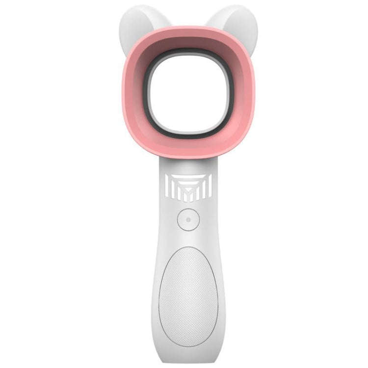 Cartoon Handheld Fan Leafless USB Mini Charging Desktop Portable Fan(White)