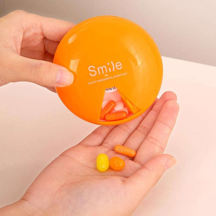 Portable 7 Days Drugs Pill Container Rotation Pillbox(Blue)