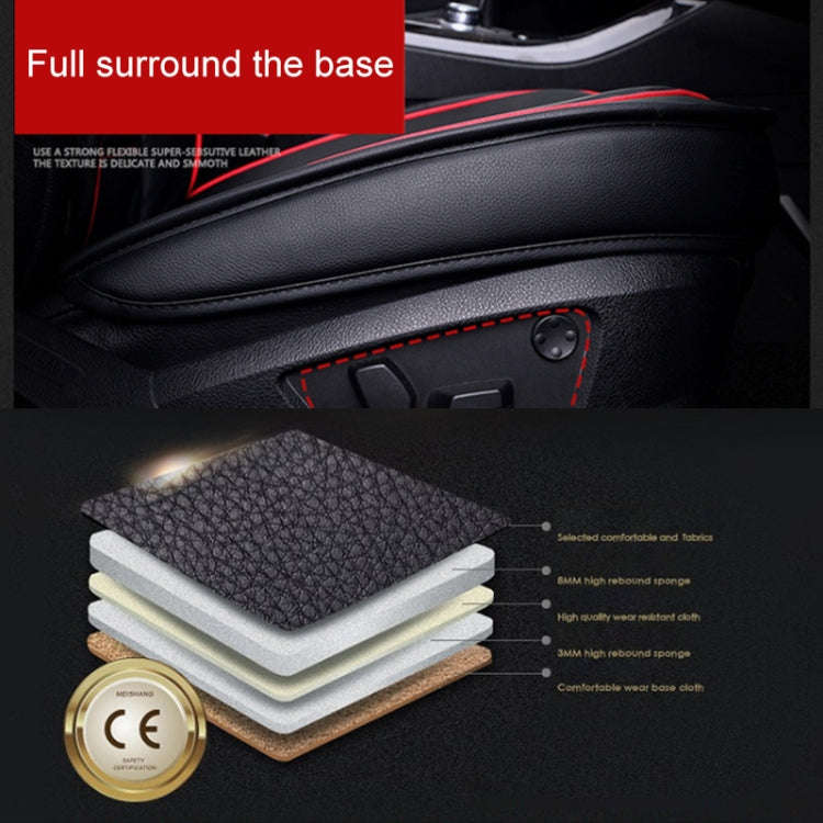 Universal PU Leather Car Seat Cover Black White Deluxe