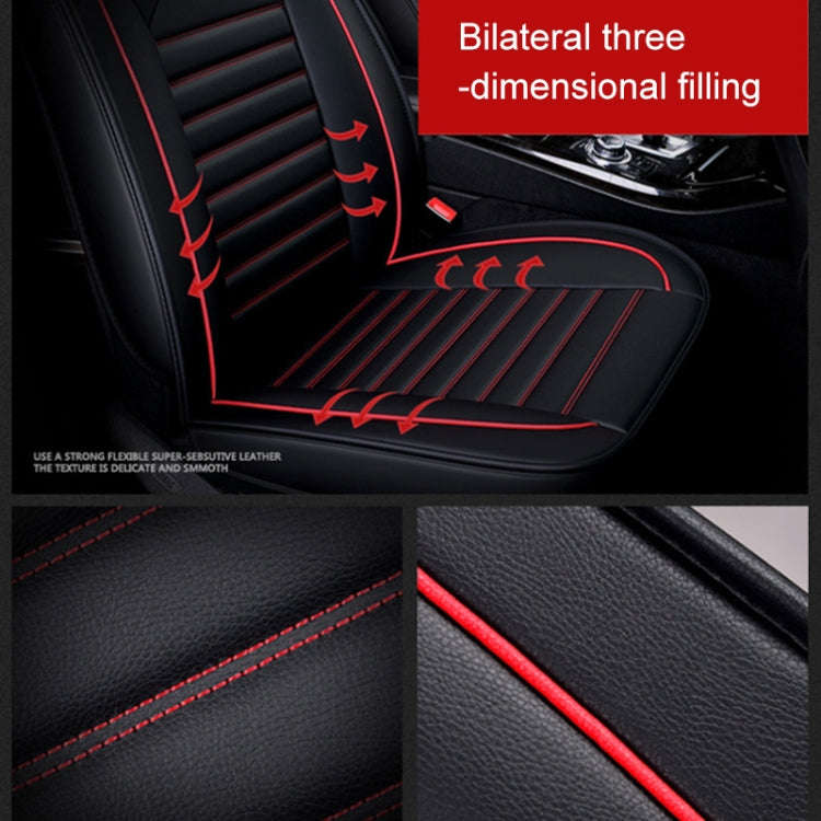 Universal PU Leather Car Seat Cover Black White Deluxe