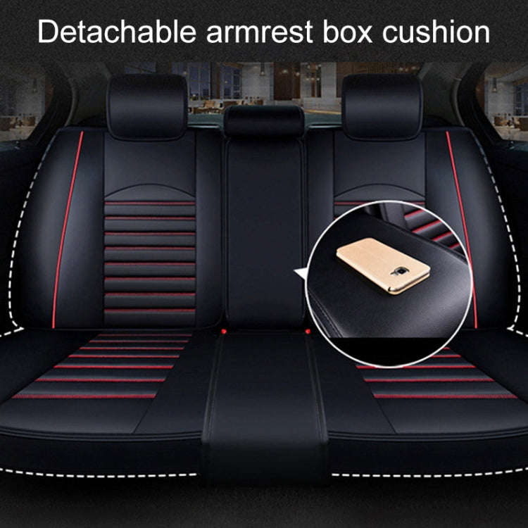 Universal PU Leather Car Seat Cover Black White Deluxe