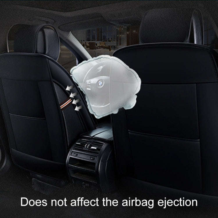 Universal PU Leather Car Seat Cover Black White Deluxe