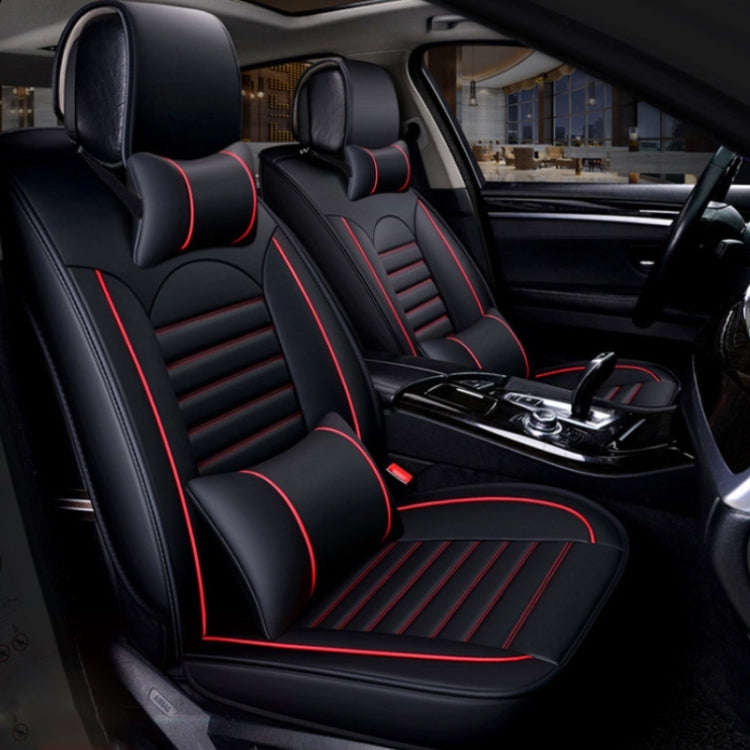 Universal PU Leather Car Seat Cover Black Red Deluxe
