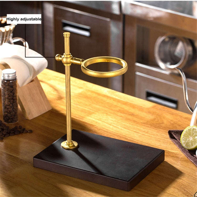 Wood Base Hand Coffee Filter Holder Adjustable Filter Holder, Color:Rubber Wood