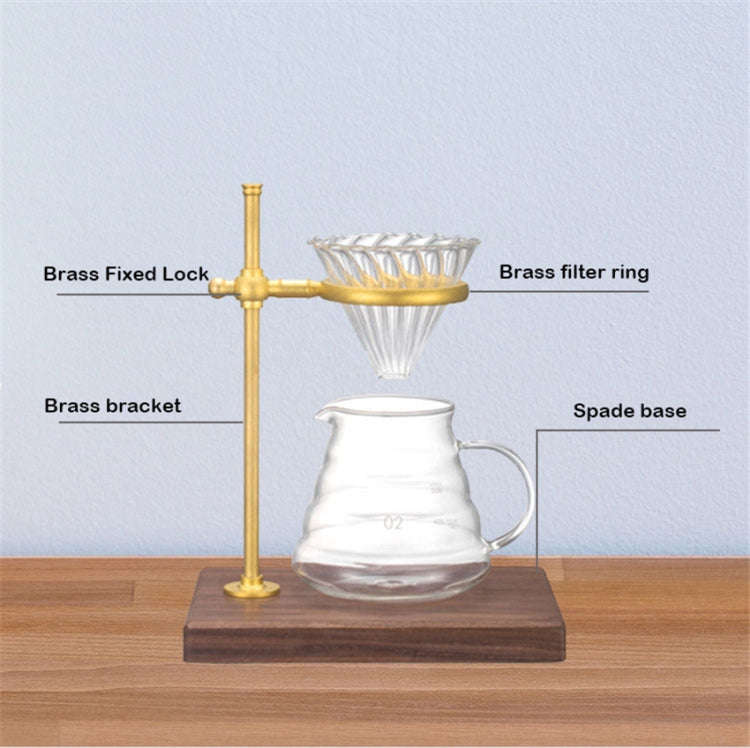 Wood Base Hand Coffee Filter Holder Adjustable Filter Holder, Color:Rubber Wood
