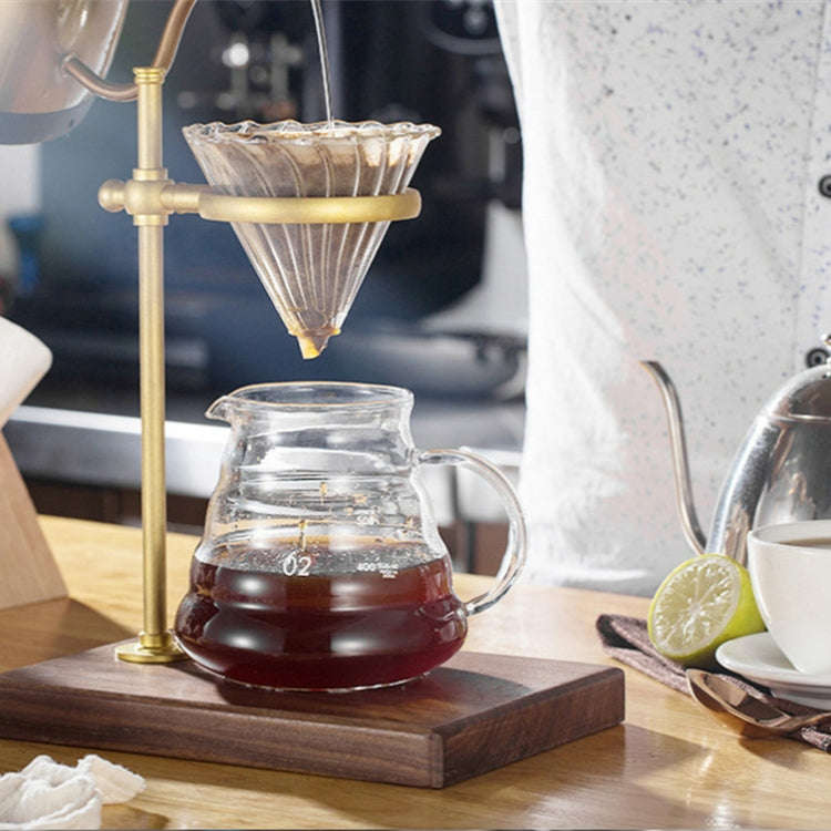 Wood Base Hand Coffee Filter Holder Adjustable Filter Holder, Color:Rubber Wood
