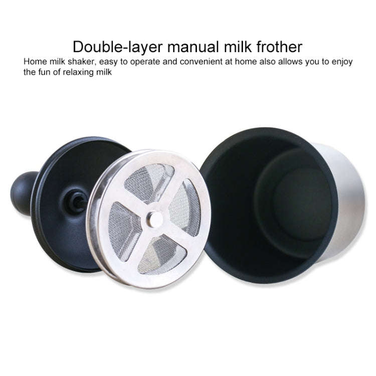 Pump Creamer Stainless Steel Double Mesh Manual Coffee Milk Foam Frothing Pitcher Froth Pump Foam...
