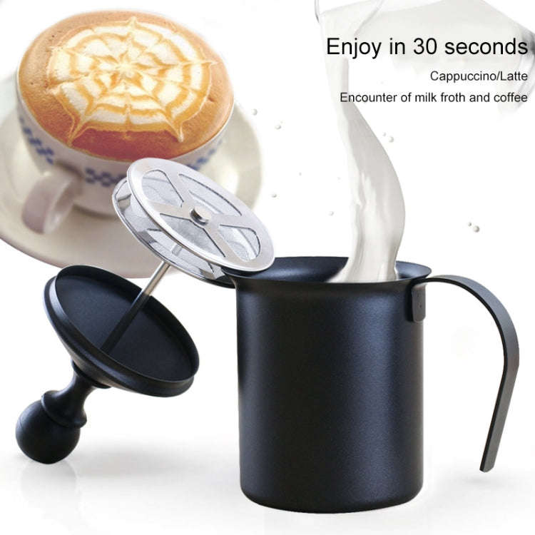 Pump Creamer Stainless Steel Double Mesh Manual Coffee Milk Foam Frothing Pitcher Froth Pump Foam...
