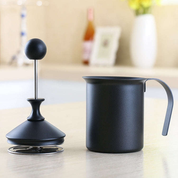 Pump Creamer Stainless Steel Double Mesh Manual Coffee Milk Foam Frothing Pitcher Froth Pump Foam...
