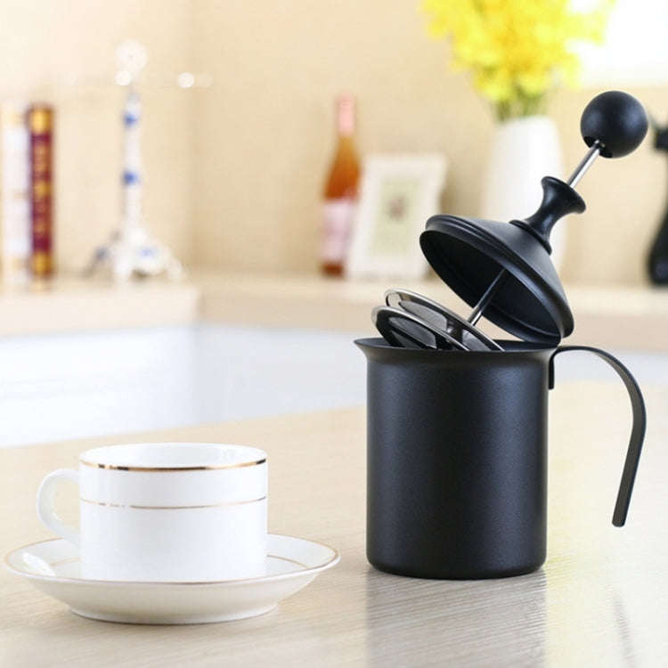 Pump Creamer Stainless Steel Double Mesh Manual Coffee Milk Foam Frothing Pitcher Froth Pump Foam...