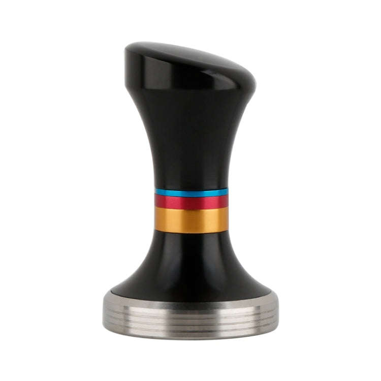58mm CoffeeTamper Stainless Steel Coffee Powder Hammer Flat Base Powder Press(Black)