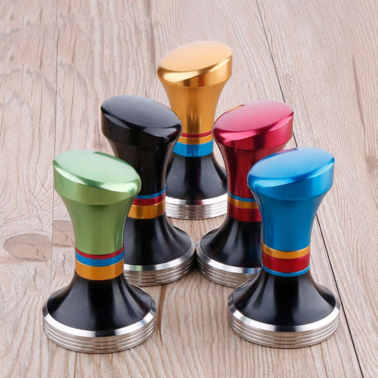 58mm CoffeeTamper Stainless Steel Coffee Powder Hammer Flat Base Powder Press(Black)